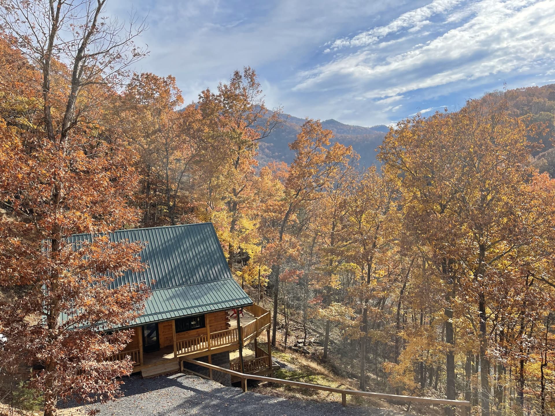 Scenic view from a West Virginia log cabin at Harman's Log Cabins.