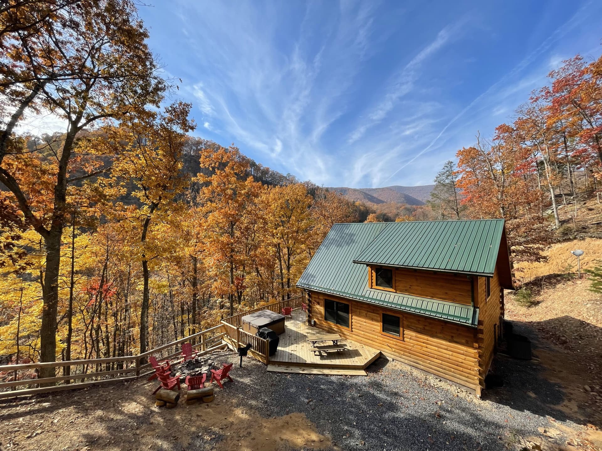 Three bedroom log cabin in West Virginia at Harman's Log Cabins.